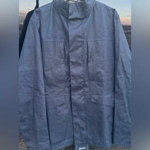 HERNO Laminar Sleek Rainjacket 100% Automatic w/detachbl Hood, zipper, NAVY, NWT